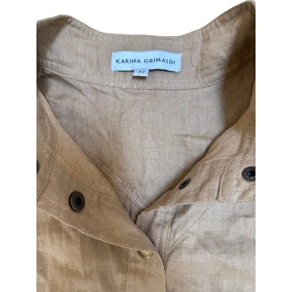 (M)‎ $395 Karina Grimaldi Saraswati Mini Dress 100% Linen - Picture 6 of 8